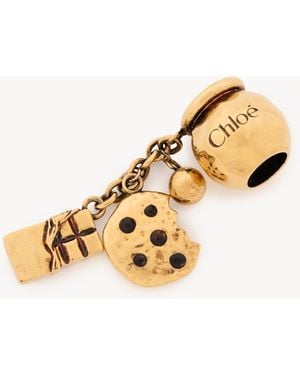 Chloé Sphere Cookie & Chocolate Dice Charm For Bracelet Bag - Metallic