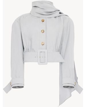Chloé Cropped Scarf Jacket - White