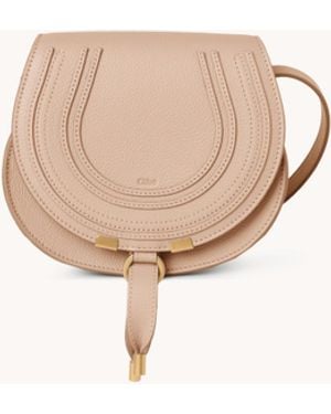 Chloé Marcie Small Saddle Bag - Natural