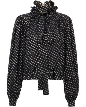 Chloé Gathered Lavallière Top - Black