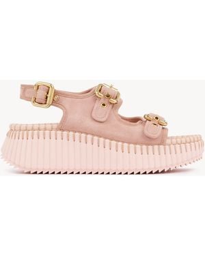 Chloé Nama Wedge Sandal - Pink