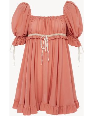 Chloé Puff-Sleeve Mini Dress - Pink