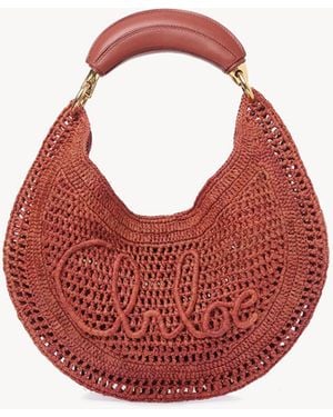 Chloé Summer Banana Hobo Bag Aus Gehäkelten Fasern - Rot