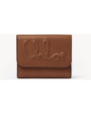 Chloé Portafoglio Trifold Piccolo C - Marrone