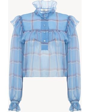 Chloé Ruffled Top - Blue