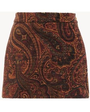 Chloé Straight Mini Skirt - Brown