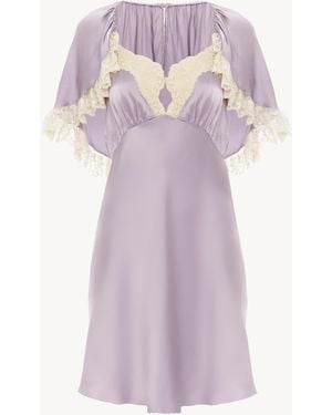 Chloé Mini Cape Dress - Purple