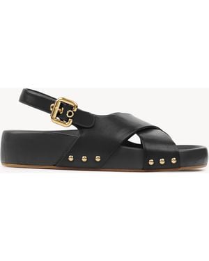 Chloé Sandalias Mae Negro 100% Piel De Cordero - Blanco