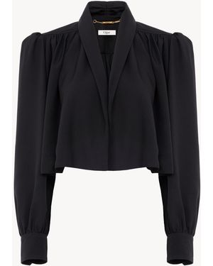 Chloé Gathered Cropped Jacket - Black