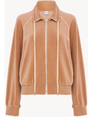 Chloé High-Neck Logo Tracksuit Jacket - Brown