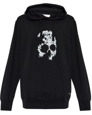 McQueen Lace Skull Hooded Top - Blue