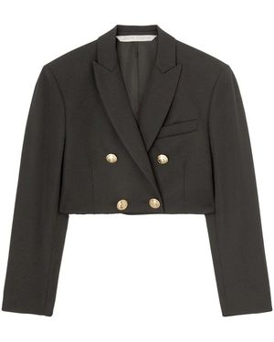 Palm Angels Cropped Blazer - Black