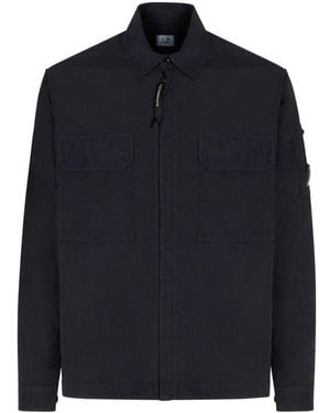 C.P. Company Flatt Nylon Overshirt - Blue