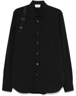 McQueen Poplin Stretch Harness Shirt - Black