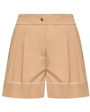 Moncler Cotton Shorts - Natural