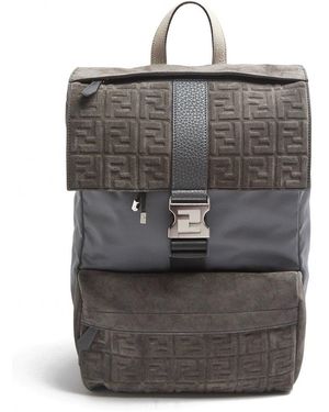 Fendi Ff Backpack Colour: Brown - Grey
