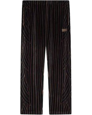 KENZO Leaf Stripe Velvet Trackpants - Black