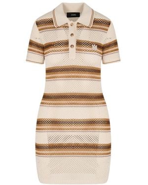 Amiri Ma Stripe Polo Mini Dress - Natural