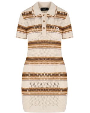 Amiri Ma Stripe Polo Mini Dress - Natural
