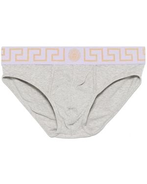 Versace Grecca Waistband Briefs - White