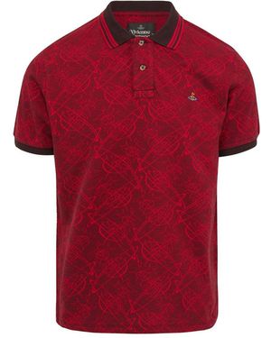 Vivienne Westwood All Over Orb Polo Shirt - Red