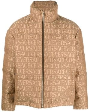 Versace All Over Down Jacket - Brown