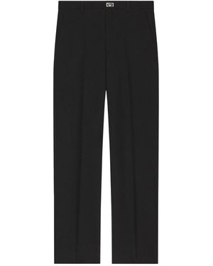 Givenchy Virgin Wool Metal Detail Trousers - Black