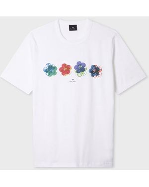 Paul Smith Ps Regular Fit Floral T Shirt - White