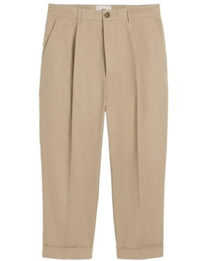 Ami Paris Carrot Oversized Trousers - Natural