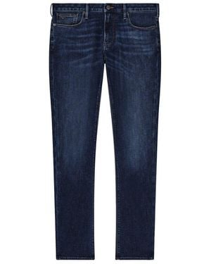 Emporio Armani Washed 5 Pocket Jeans - Blue