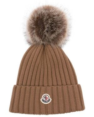 Moncler Bobble Hat - Brown