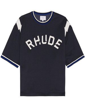 Rhude Lightning Ringer T Shirt - Blue