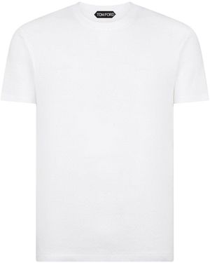Tom Ford Perforated Rib T Shirt - White