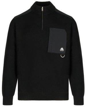 Moose Knuckles Elowan 1/4 Zip Jumper - Black