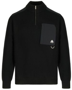Moose Knuckles Elowan 1/4 Zip Jumper - Black