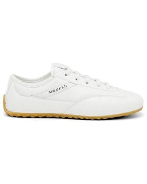 McQueen Boxe Leather Trainers - White