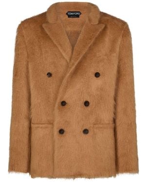 Tom Ford Mohair Db Jacket - Brown