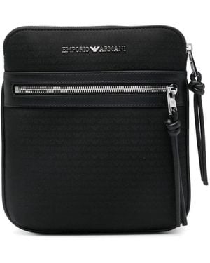 Emporio Armani Branded Crossbody Bag - Black