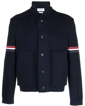 Thom Browne Double Face Shawl Collar Jacket - Blue
