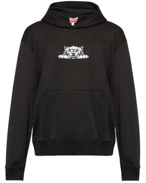 KENZO Happy Tiger Embroidered Classic Hoodie - Black