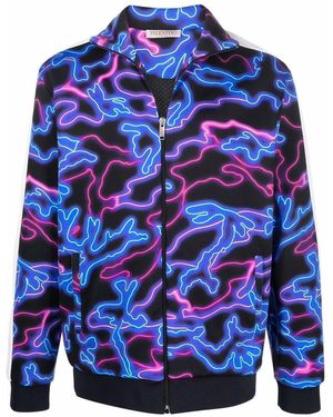 Valentino Neon Print Track Top - Blue