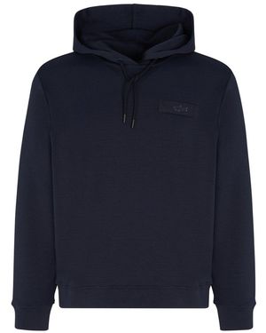 Paul & Shark Active Fleece Soft Cotton Blend Hoodie - Blue