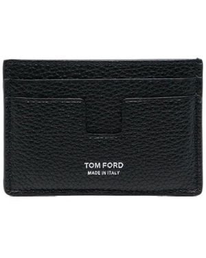 Tom Ford Soft Grain T Line Card Holder - Black