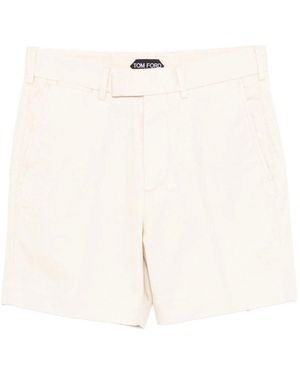Tom Ford Japanese Brushed Cotton Shorts - Natural
