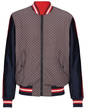 Balmain Mini Monogram Bomber Jacket Brown - Grey