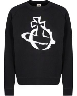 Vivienne Westwood Stencil Orb Raglan Sweatshirt - Black