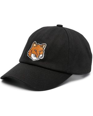MAISON KITSUNE PARIS Fox Head 6 Panel Cap - Black