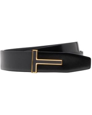 Tom Ford Reversible Shiny Leather 40mm Belt - Black