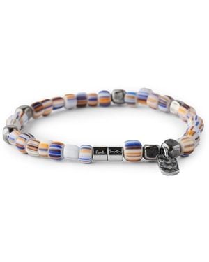 Paul Smith Stripe Bead Bracelet - White