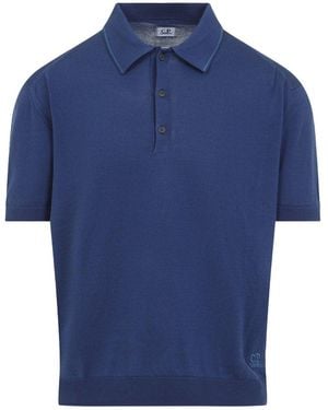 C.P. Company Knitted Polo Shirt - Blue